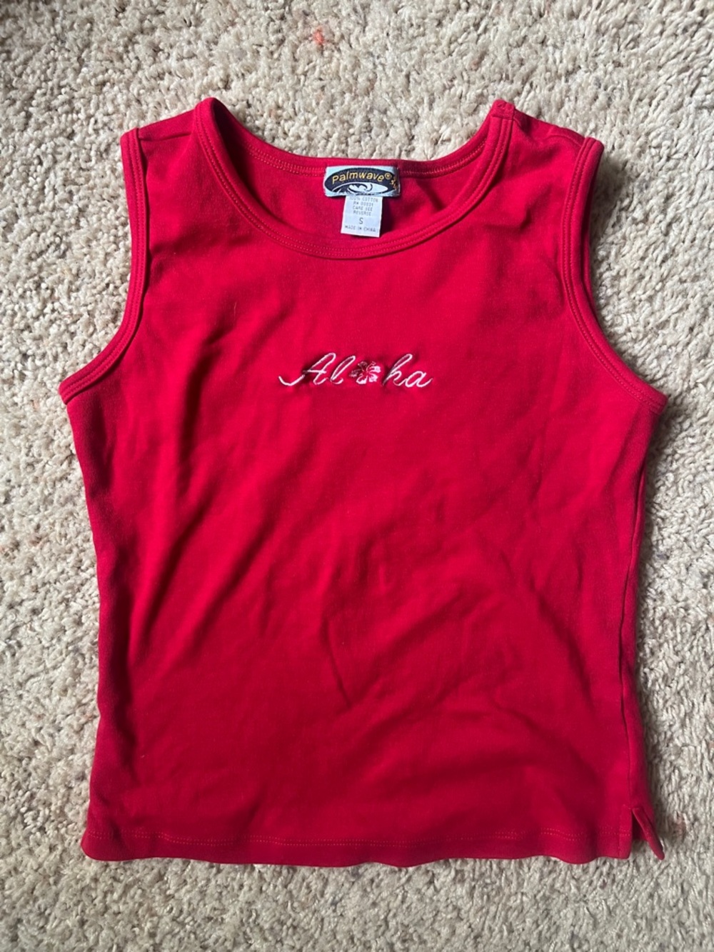 Palmwave Aloha tank top 100% cotton. Womens size small